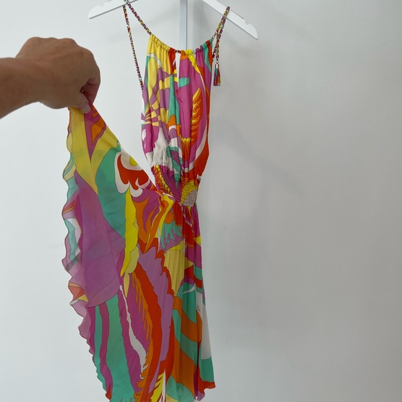 EMILIO PUCCI ORANGE PINK MULTI CHAIN SUNDRESS 9HWG30 SIZE IT42 / US 8 NWOTS! - Picture 8 of 17